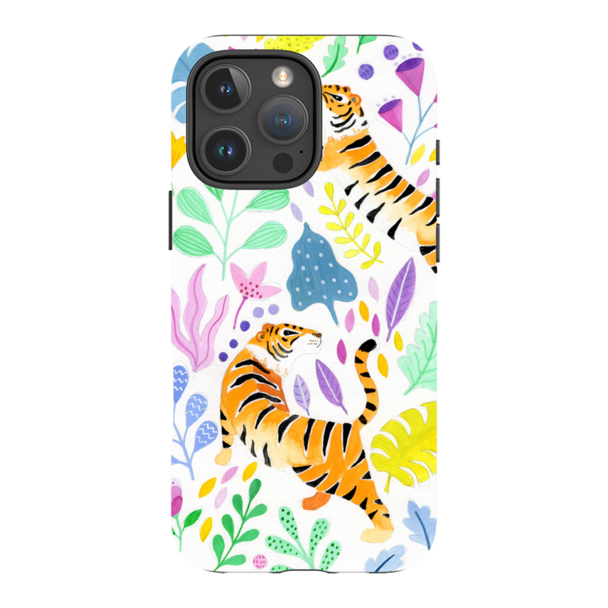 iPhone MagSafe Tough Case - Tigers and Flowers By Bex Parkin