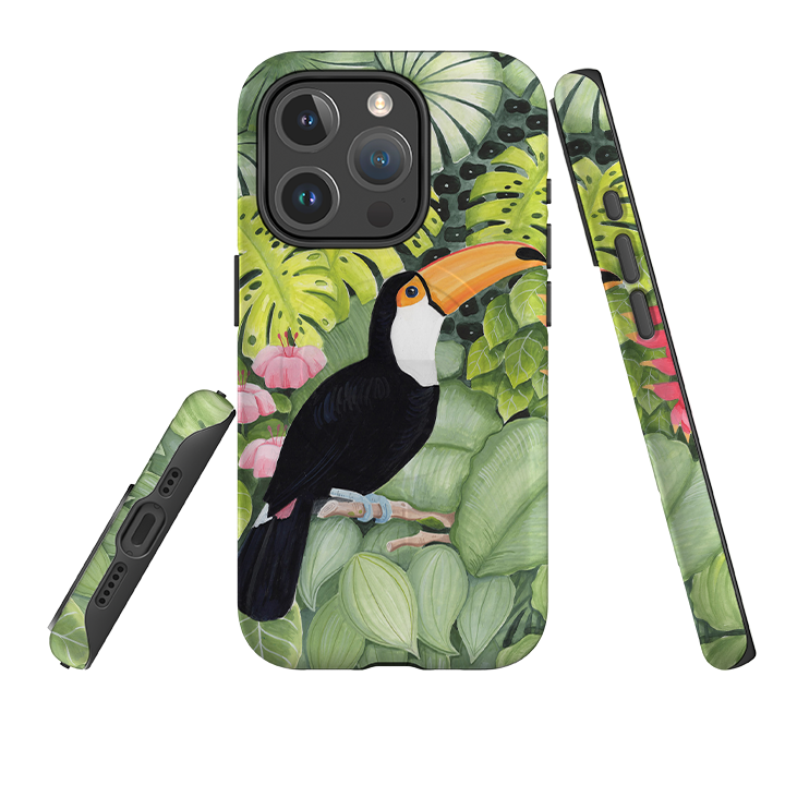 iPhone MagSafe Tough Case - Toucan In Leaves By Bex Parkin