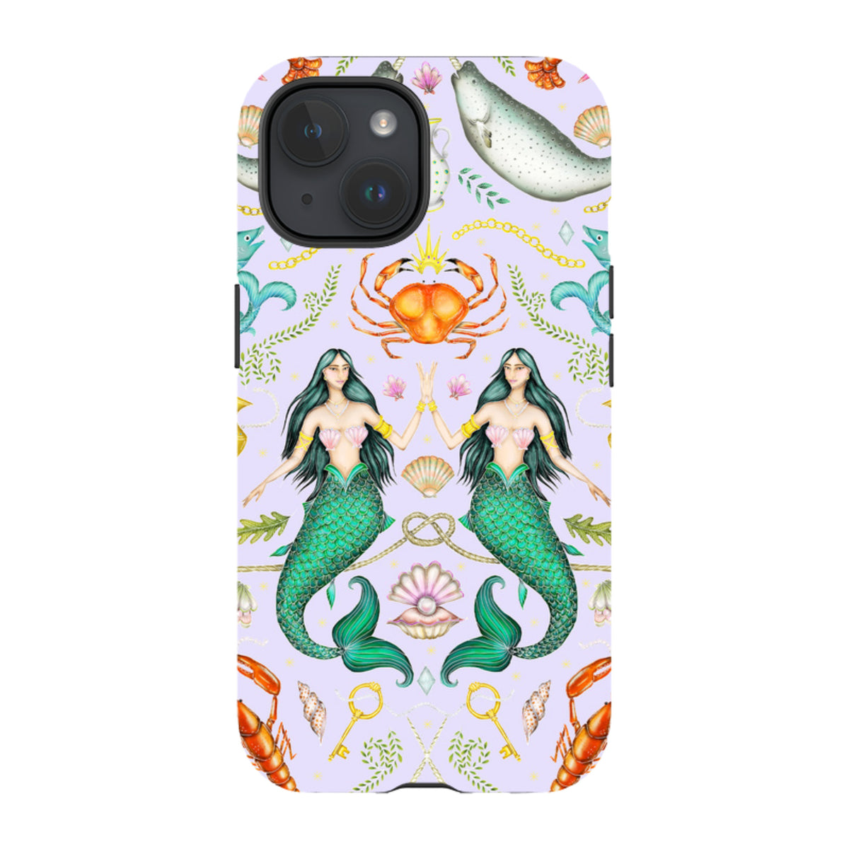 iPhone MagSafe Tough Case - Tritons Treasure Lilac By Catherine Rowe
