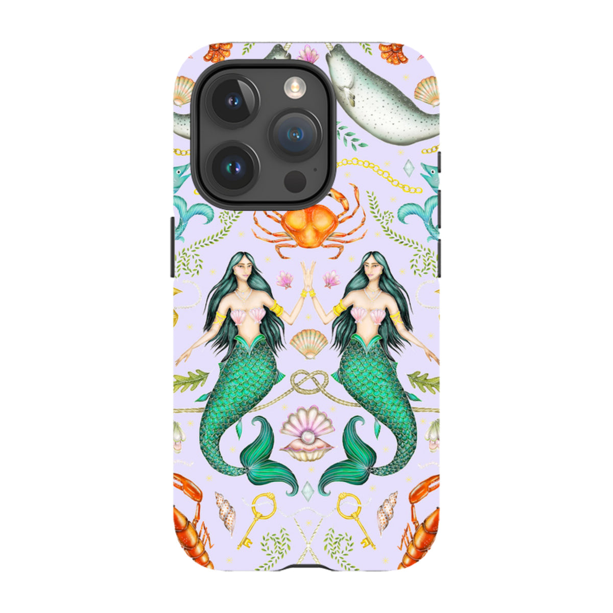 iPhone MagSafe Tough Case - Tritons Treasure Lilac By Catherine Rowe