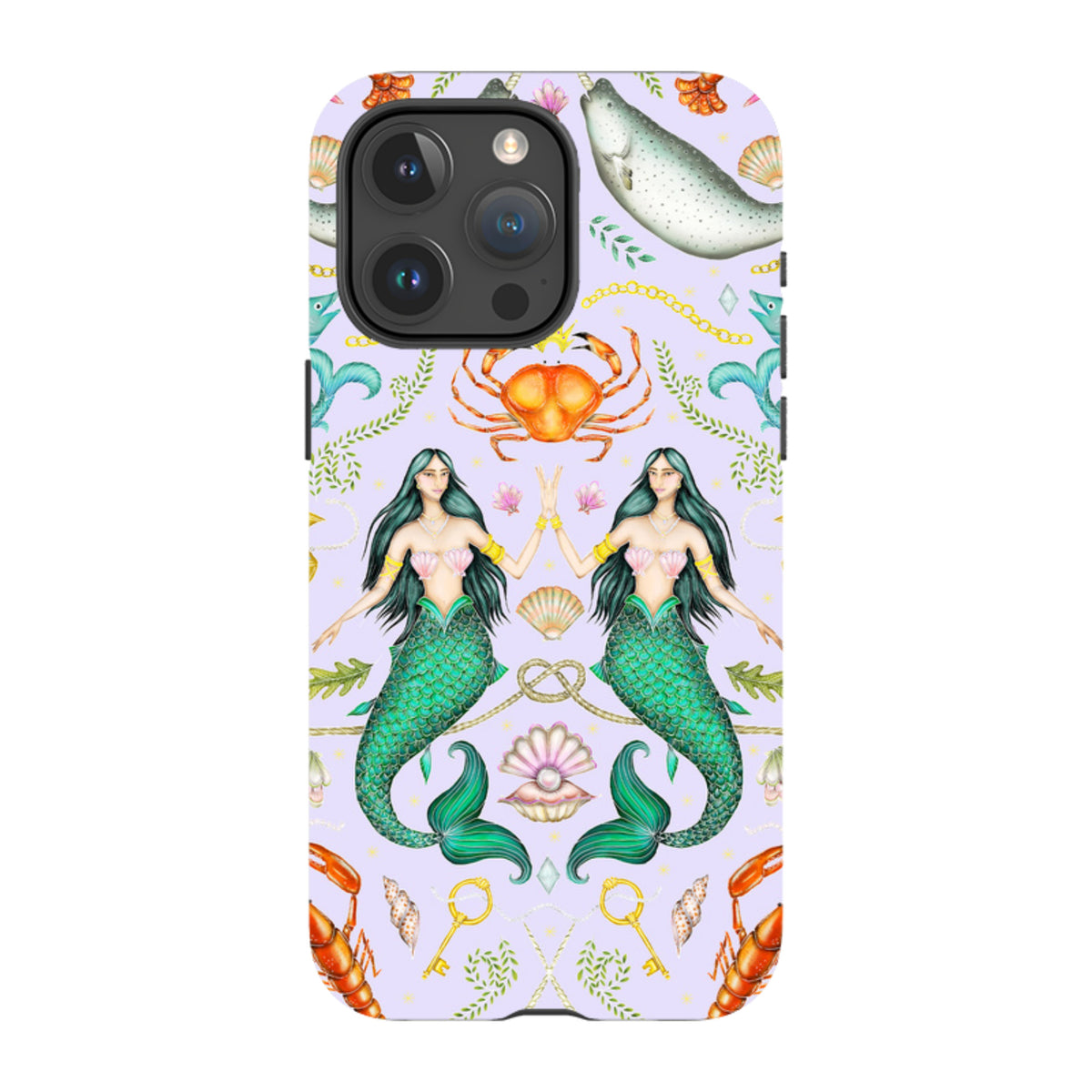 iPhone MagSafe Tough Case - Tritons Treasure Lilac By Catherine Rowe