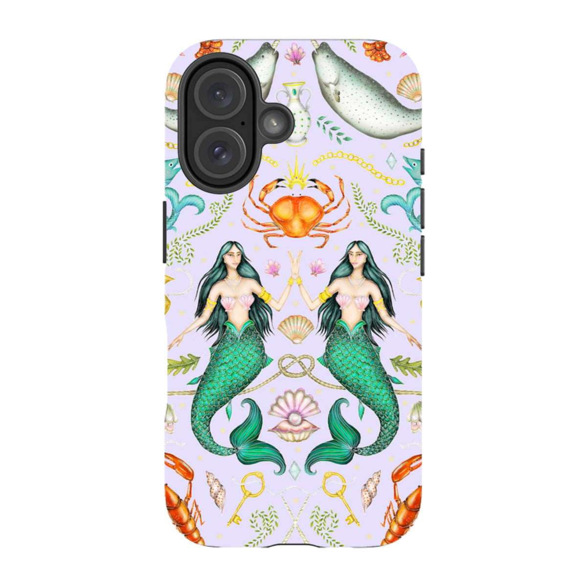 iPhone MagSafe Tough Case - Tritons Treasure Lilac By Catherine Rowe