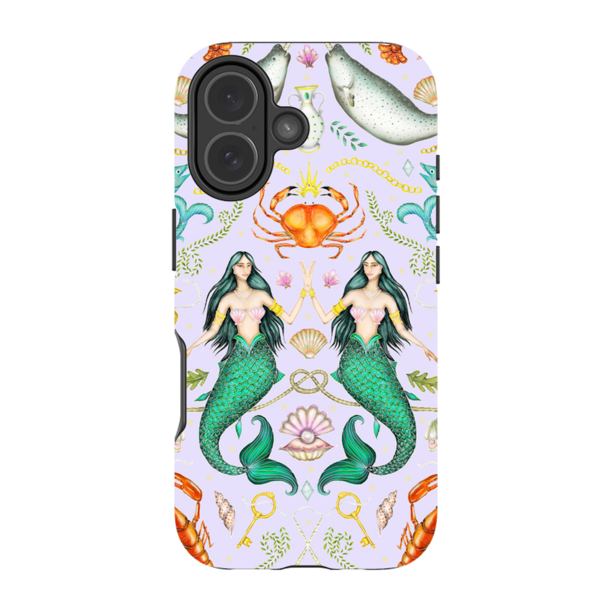 iPhone MagSafe Tough Case - Tritons Treasure Lilac By Catherine Rowe