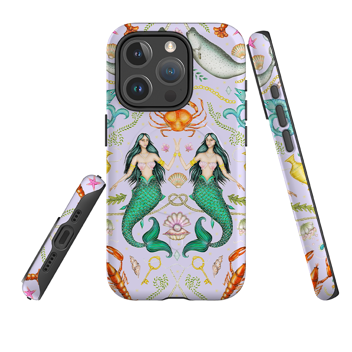 iPhone MagSafe Tough Case - Tritons Treasure Lilac By Catherine Rowe