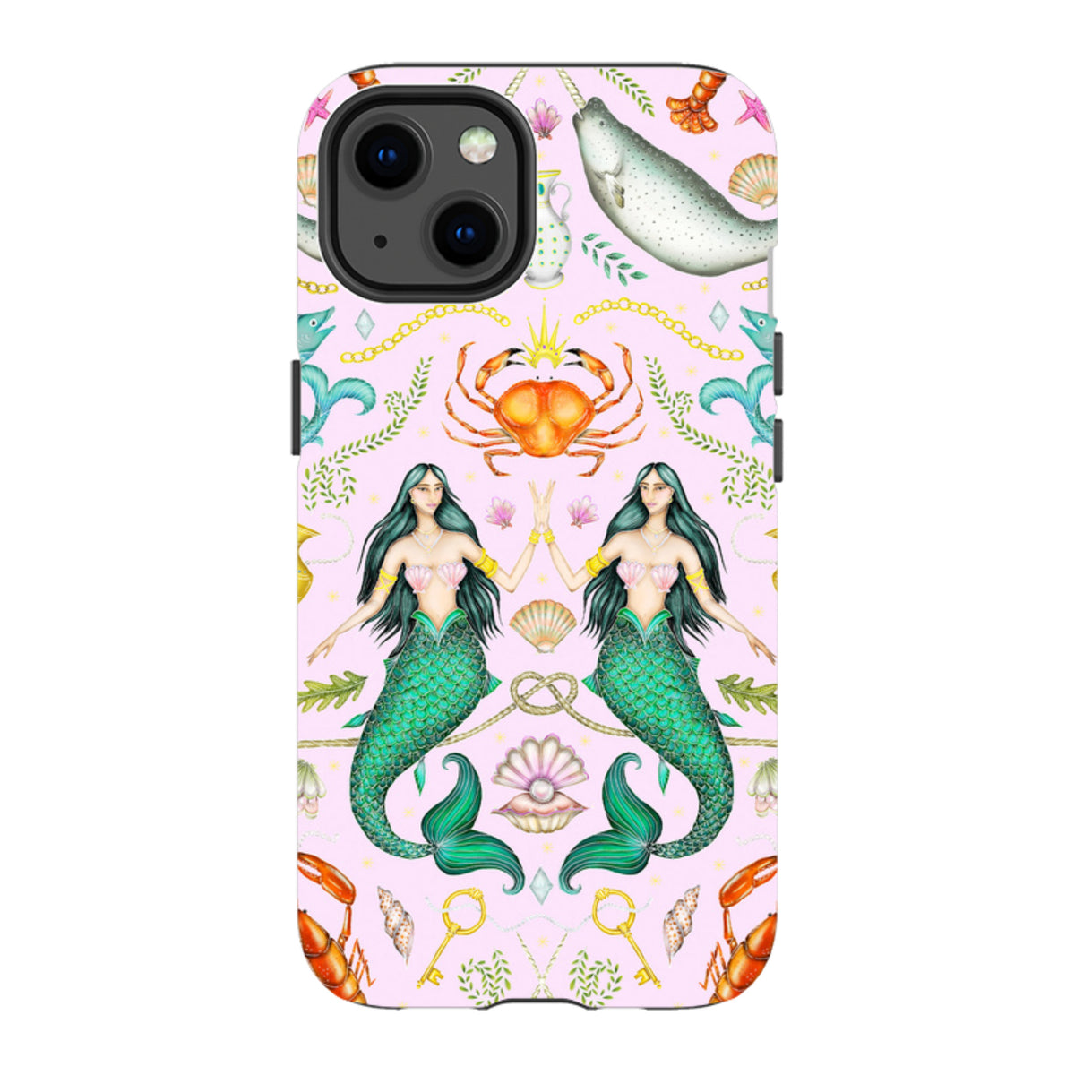 iPhone MagSafe Tough Case - Tritons Treasure Pink By Catherine Rowe