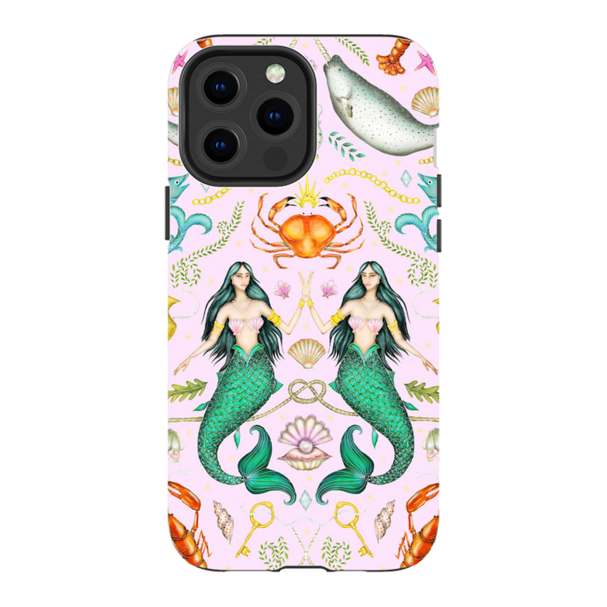 iPhone MagSafe Tough Case - Tritons Treasure Pink By Catherine Rowe