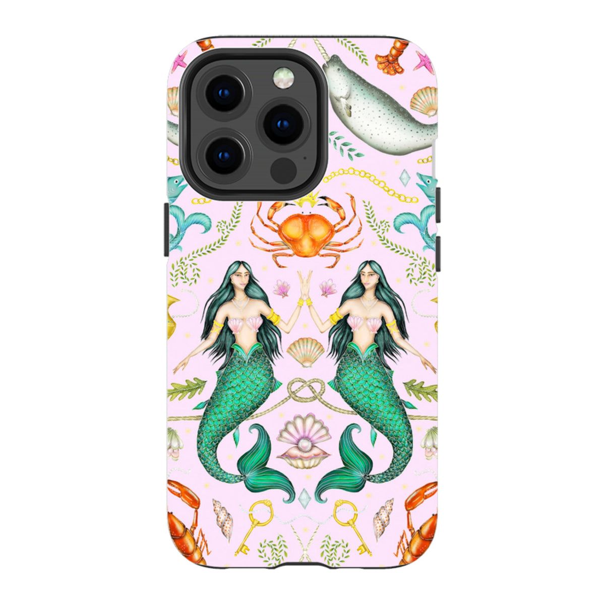 iPhone MagSafe Tough Case - Tritons Treasure Pink By Catherine Rowe