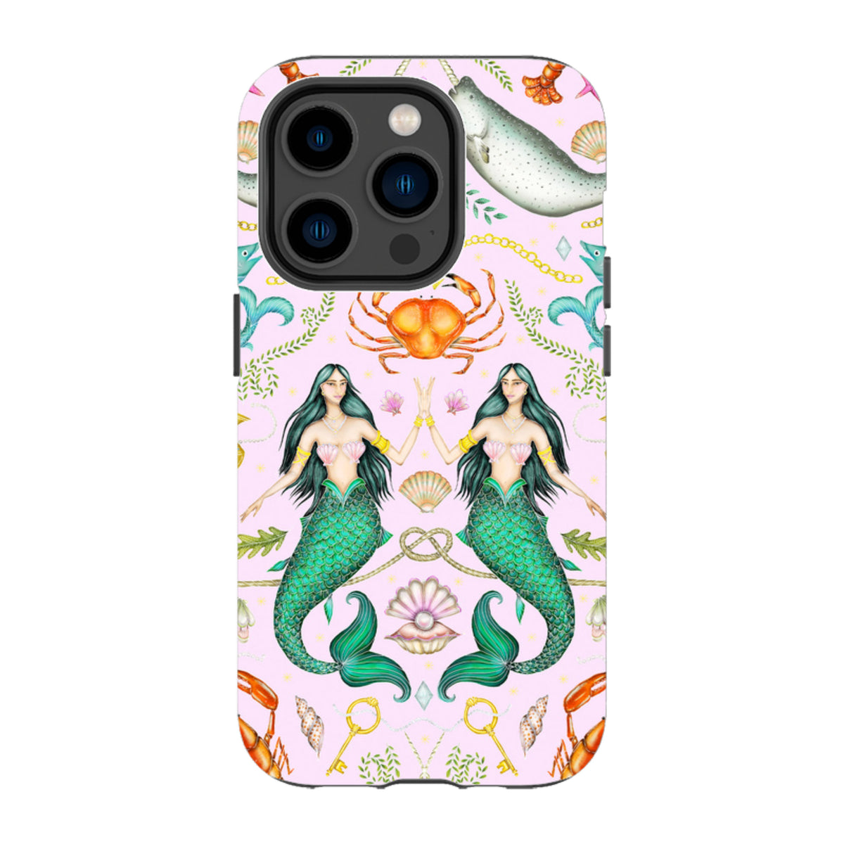 iPhone MagSafe Tough Case - Tritons Treasure Pink By Catherine Rowe