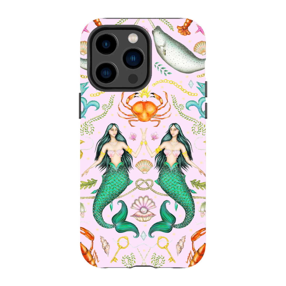 iPhone MagSafe Tough Case - Tritons Treasure Pink By Catherine Rowe