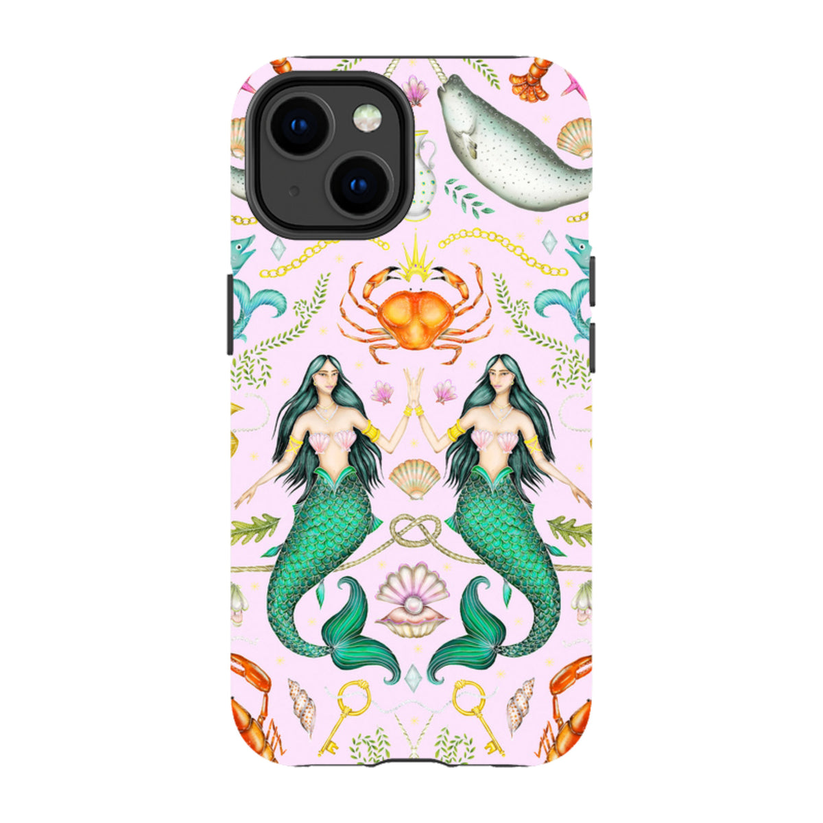 iPhone MagSafe Tough Case - Tritons Treasure Pink By Catherine Rowe