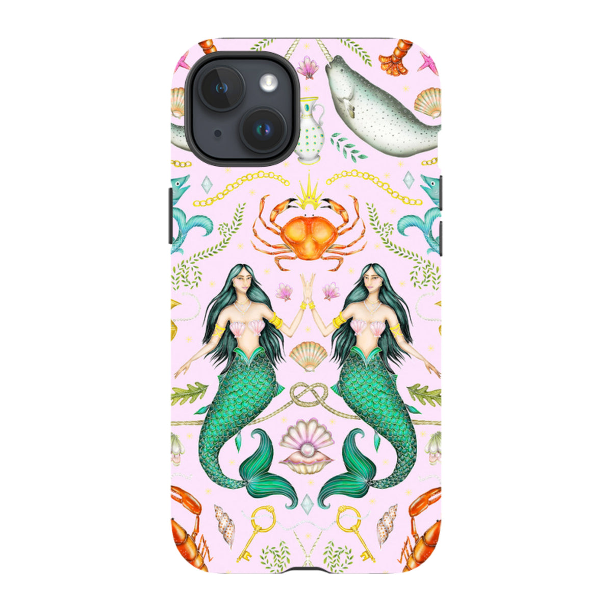 iPhone MagSafe Tough Case - Tritons Treasure Pink By Catherine Rowe