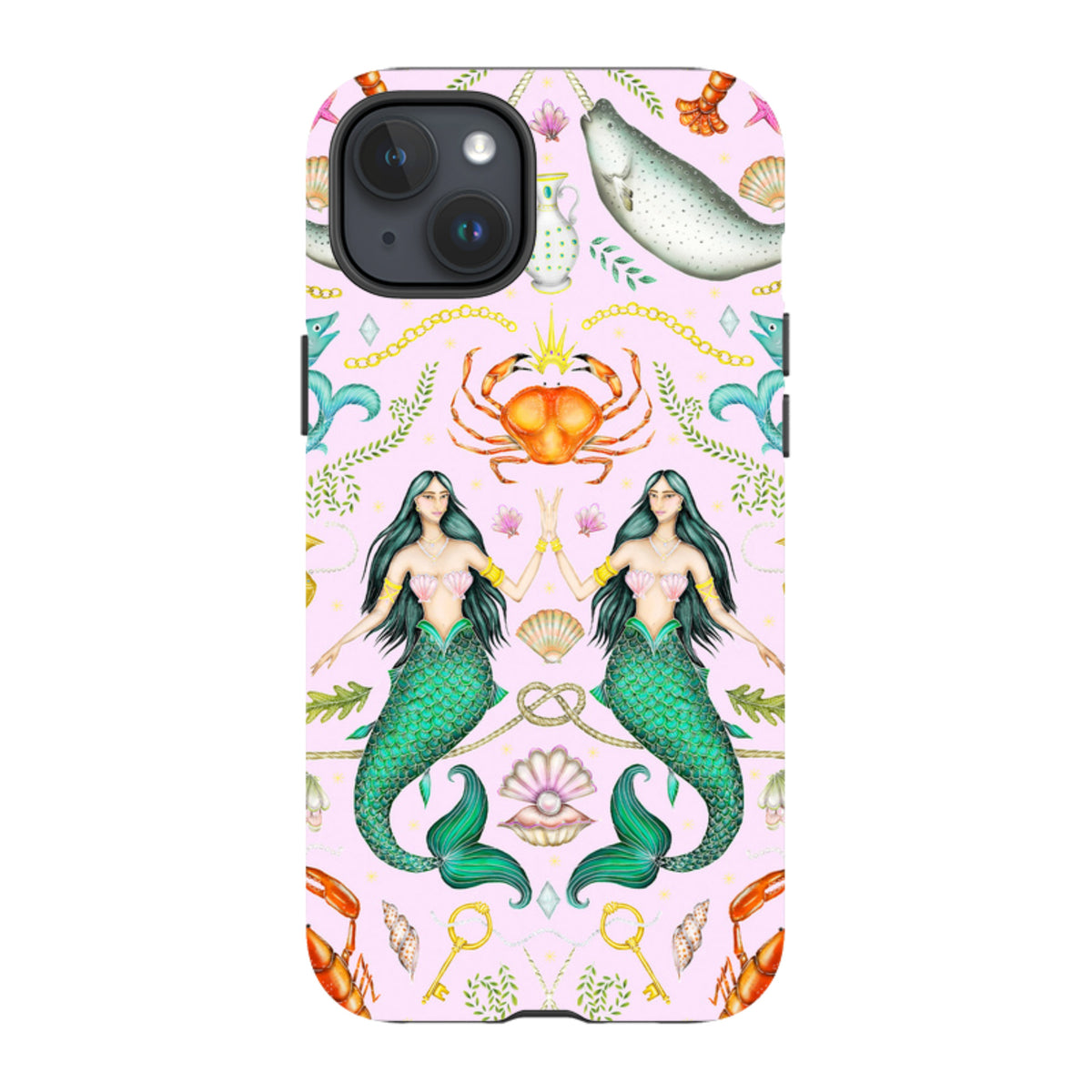 iPhone MagSafe Tough Case - Tritons Treasure Pink By Catherine Rowe