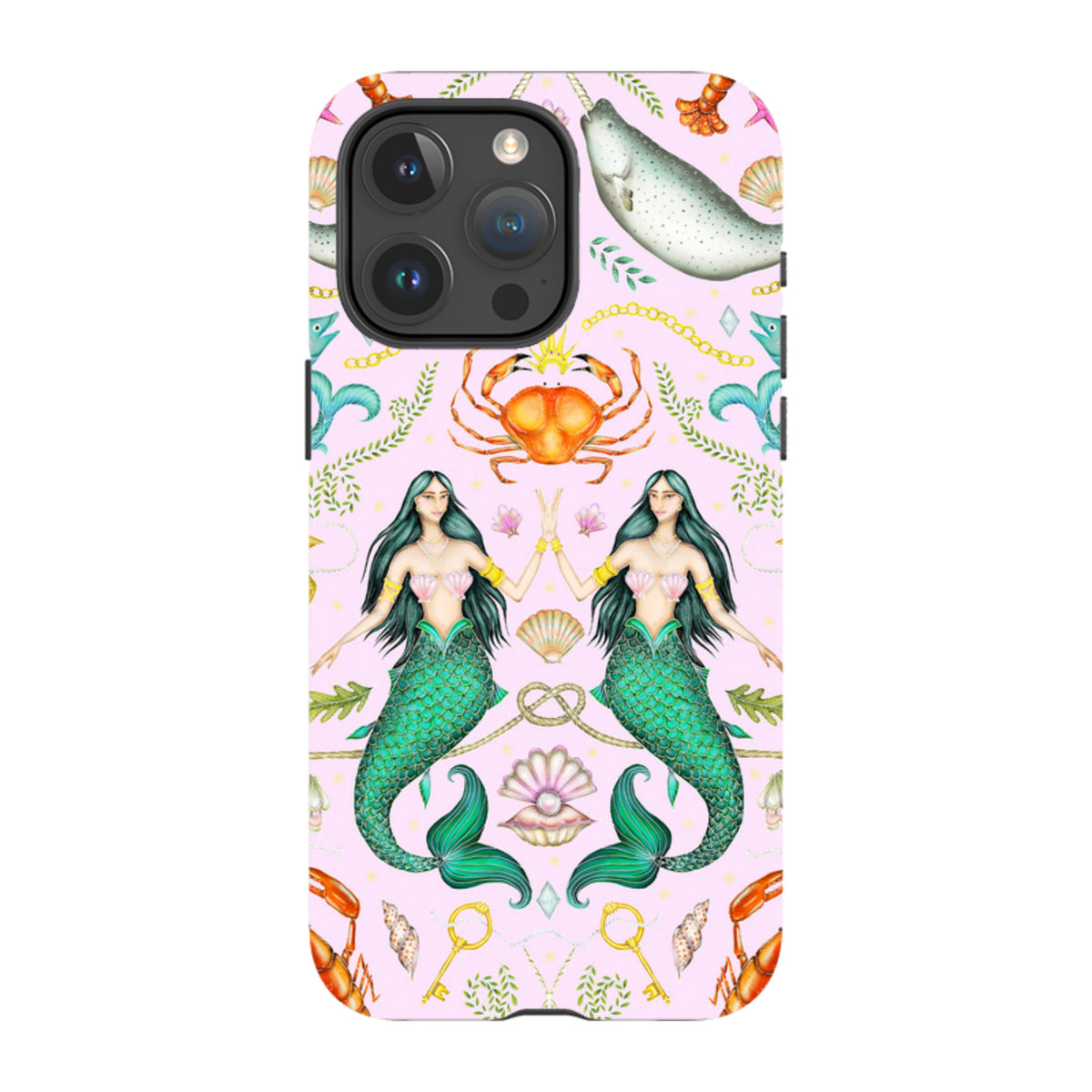 iPhone MagSafe Tough Case - Tritons Treasure Pink By Catherine Rowe