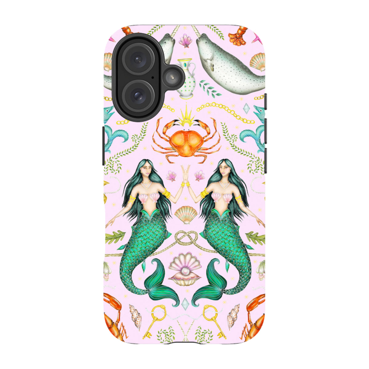iPhone MagSafe Tough Case - Tritons Treasure Pink By Catherine Rowe