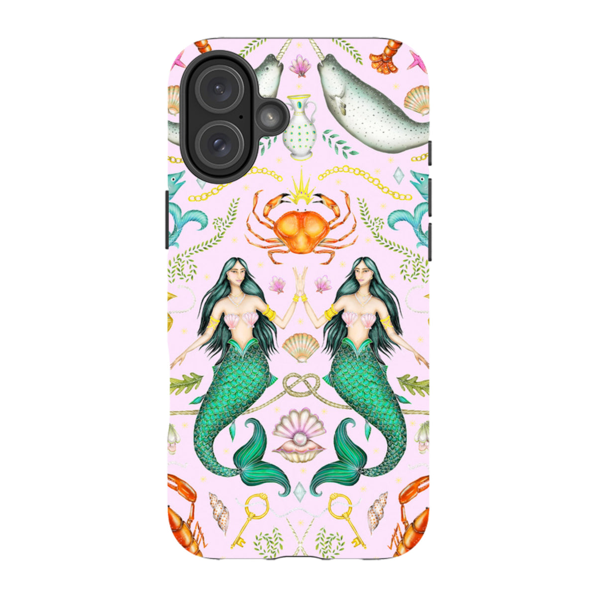 iPhone MagSafe Tough Case - Tritons Treasure Pink By Catherine Rowe