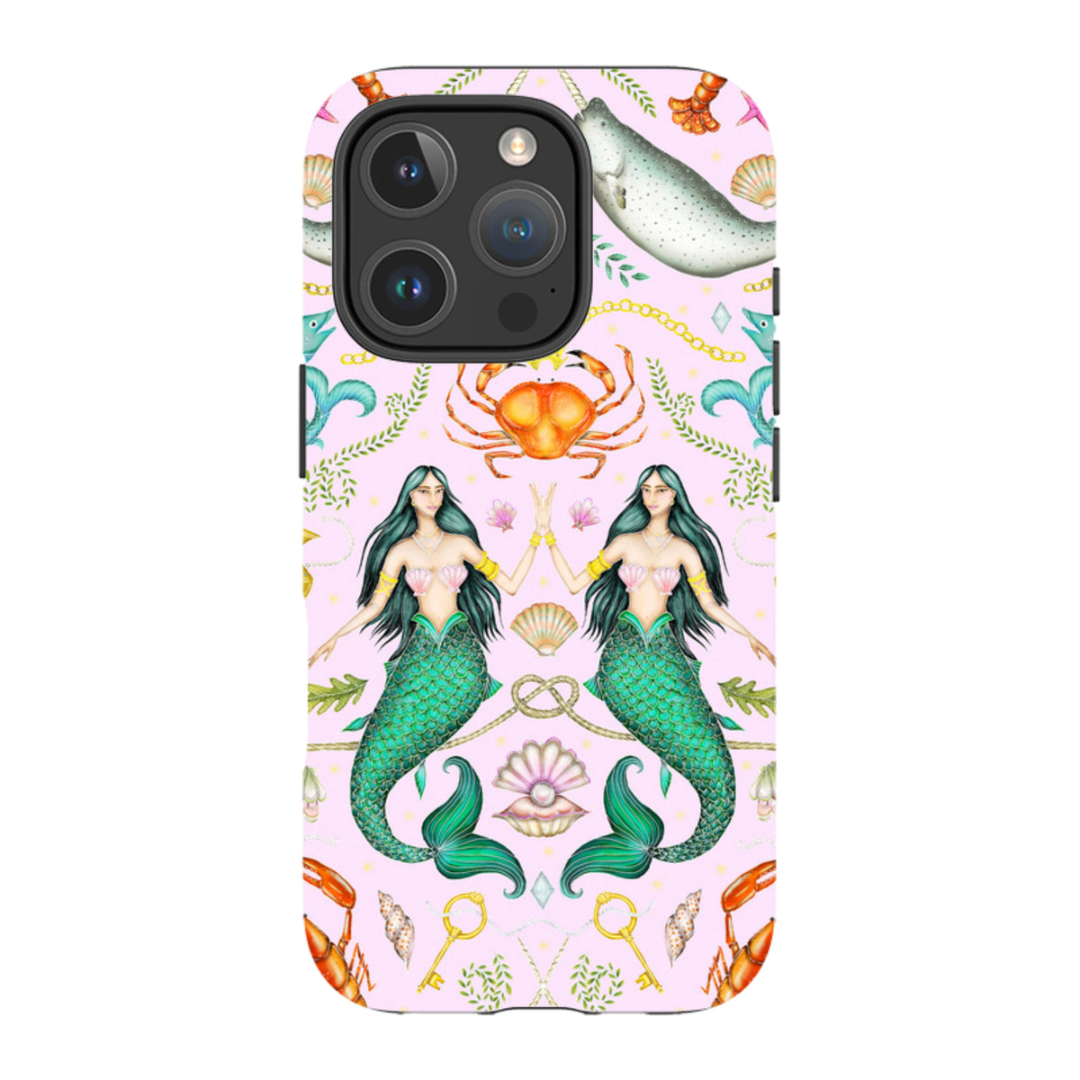 iPhone MagSafe Tough Case - Tritons Treasure Pink By Catherine Rowe