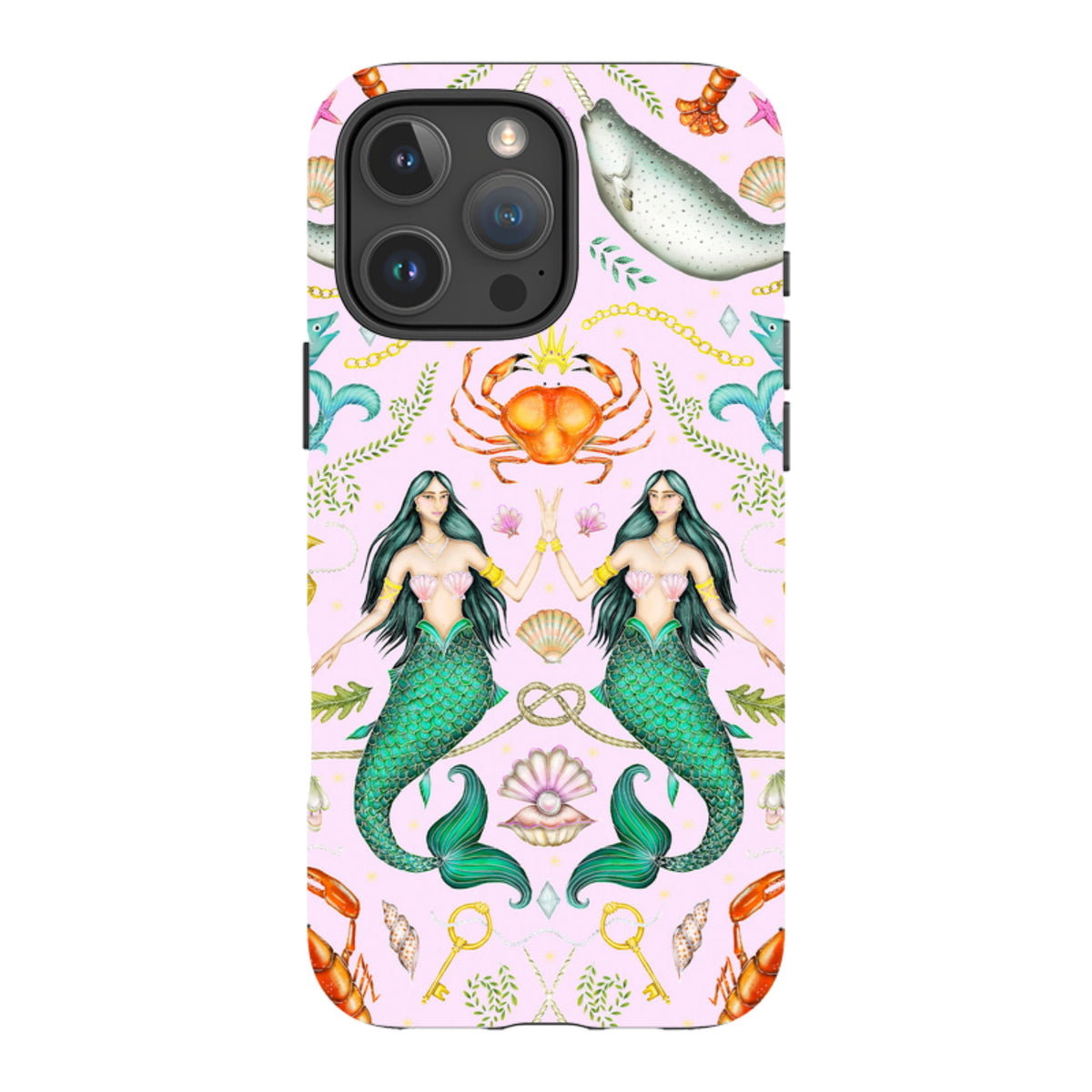 iPhone MagSafe Tough Case - Tritons Treasure Pink By Catherine Rowe