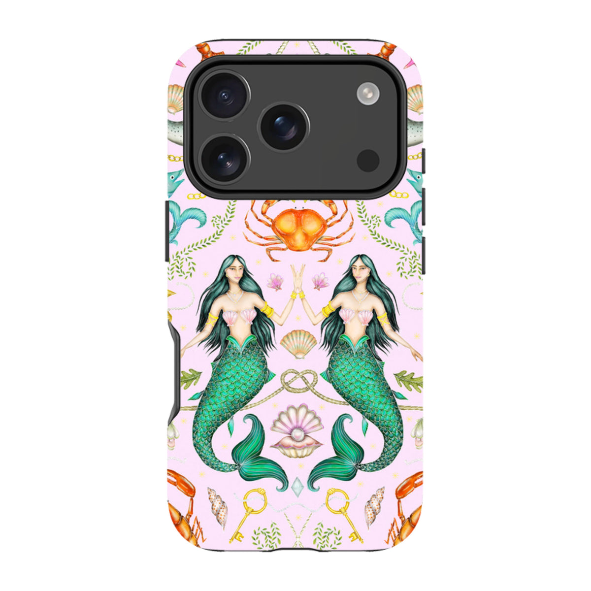 iPhone MagSafe Tough Case - Tritons Treasure Pink By Catherine Rowe