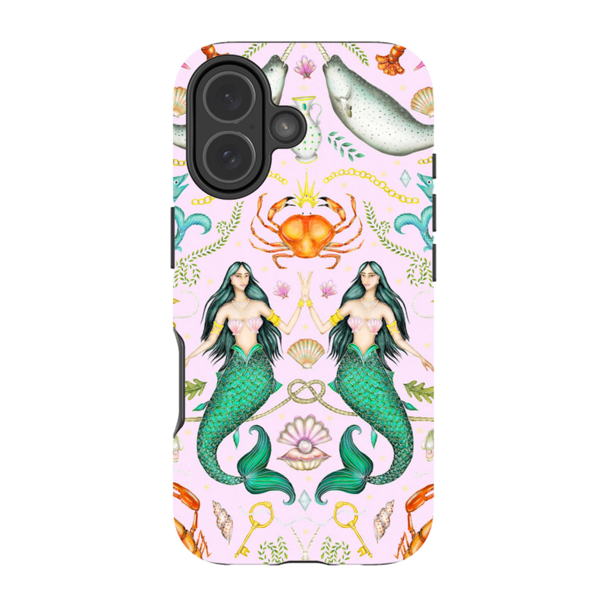 iPhone MagSafe Tough Case - Tritons Treasure Pink By Catherine Rowe