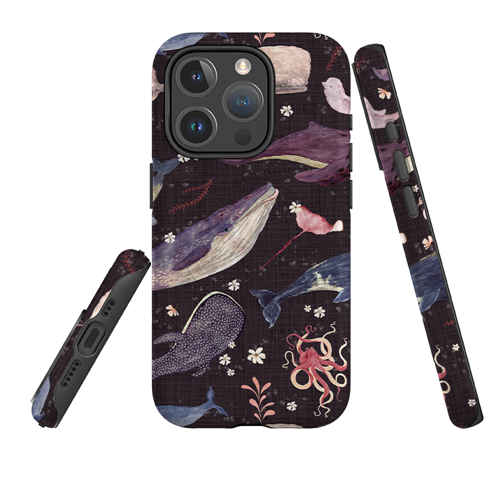 iPhone MagSafe Tough Case - Whale Song Grape By Katherine Quinn