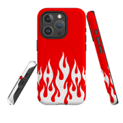 iPhone MagSafe Tough Case -  White Flames Red