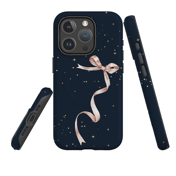 iPhone MagSafe Tough Case -  Wiggly Ribbons Blue Star