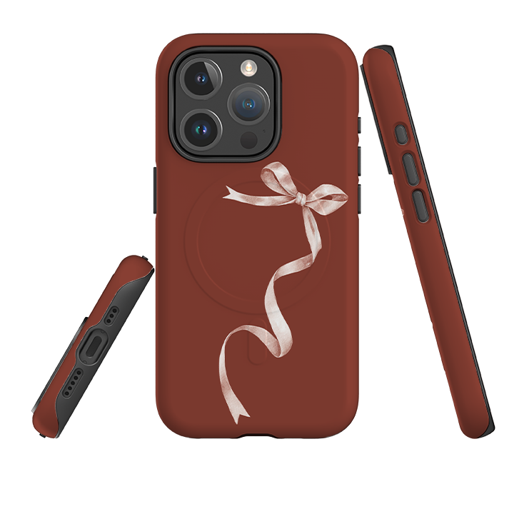 iPhone MagSafe Tough Case -  Wiggly Ribbons Brown