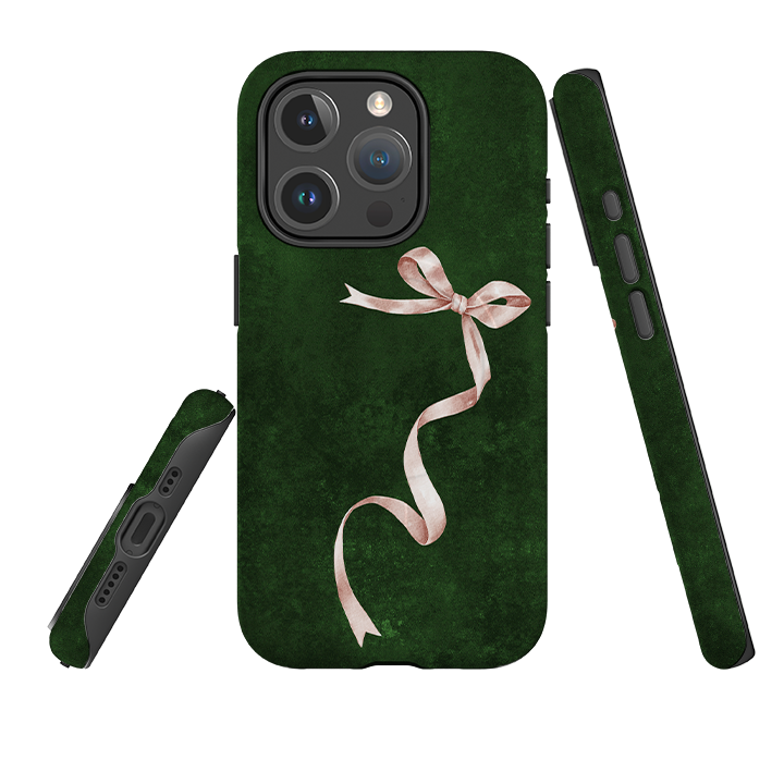 iPhone MagSafe Tough Case -  Wiggly Ribbons Forest Green
