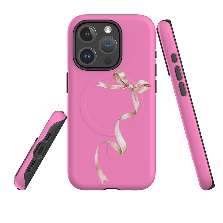 iPhone MagSafe Tough Case -  Wiggly Ribbons Light Pink
