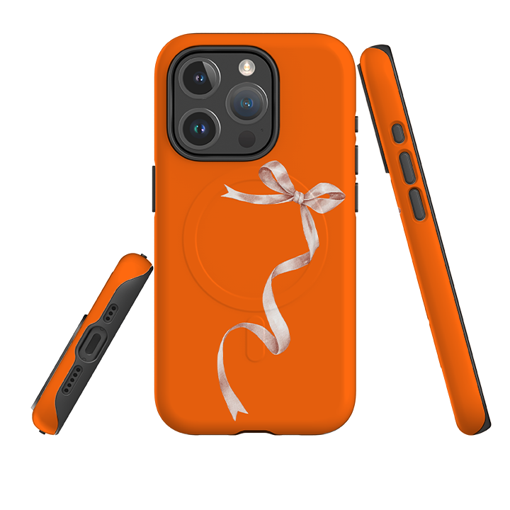 iPhone MagSafe Tough Case -  Wiggly Ribbons Orange