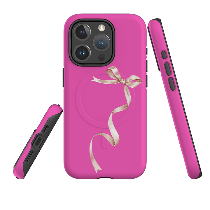 iPhone MagSafe Tough Case -  Wiggly Ribbons Pink