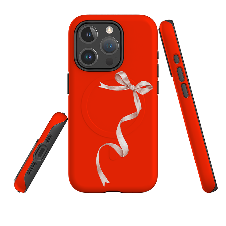 iPhone MagSafe Tough Case -  Wiggly Ribbons Red