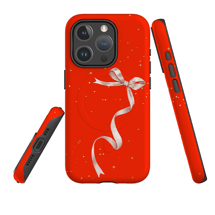iPhone MagSafe Tough Case -  Wiggly Ribbons Red Star