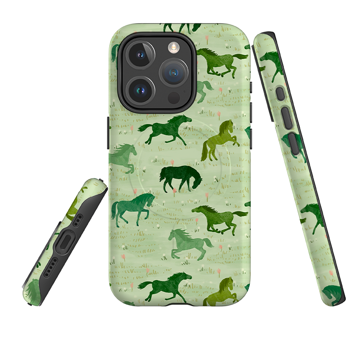 iPhone MagSafe Tough Case - Wild Horses Meadow By Katherine Quinn