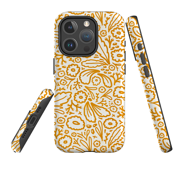 iPhone MagSafe Tough Case - Wind Fall Mustard By Katherine Quinn