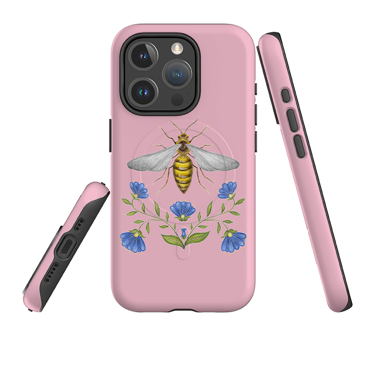 iPhone MagSafe Tough Case - Wings Of Freedom Pink By Catherine Rowe