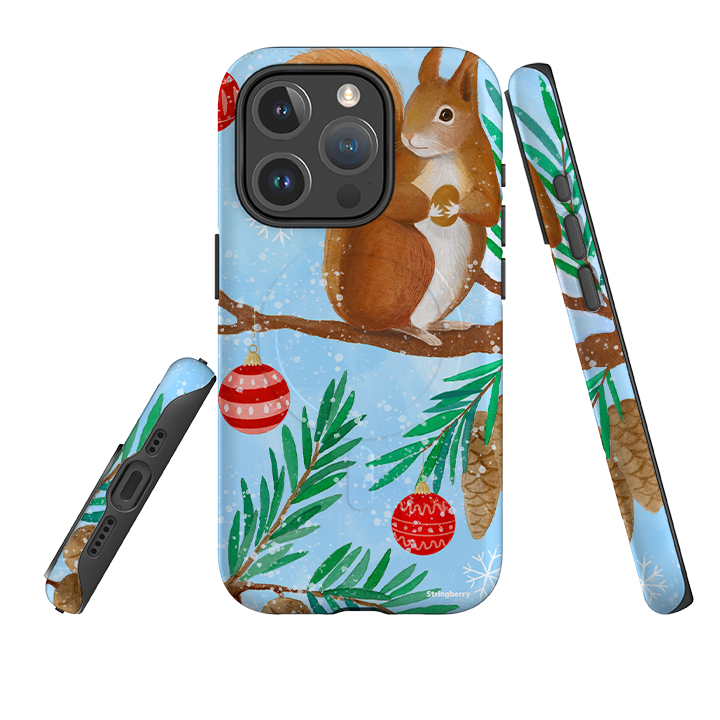 iPhone MagSafe Tough Case - Winter Squirrel By Bex Parkin