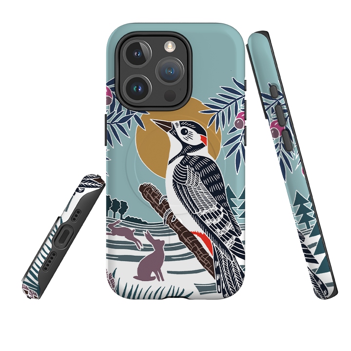 iPhone MagSafe Tough Case -  Woodpecker Brown By Kate Heiss