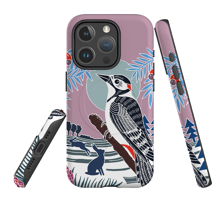 iPhone MagSafe Tough Case -  Woodpecker Pale By Kate Heiss