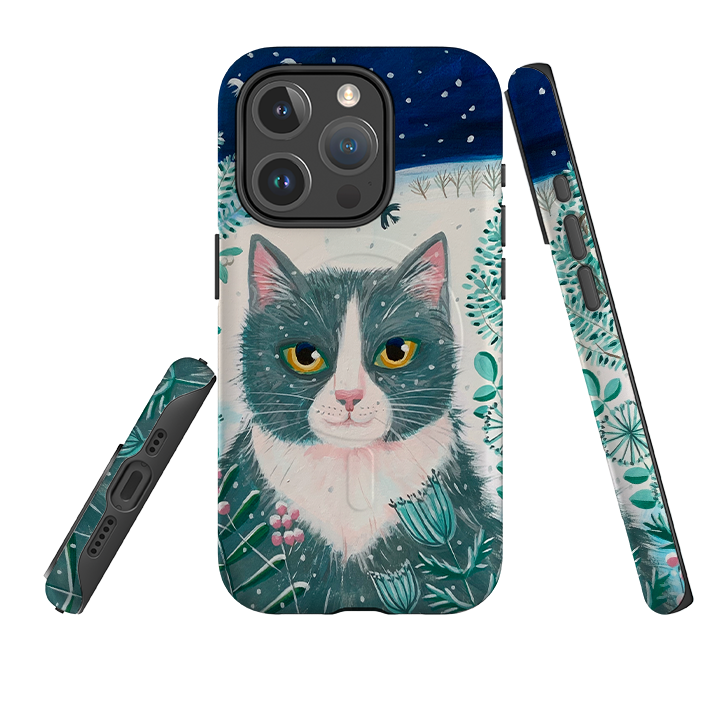 iPhone MagSafe Tough Case - Xmas Cat By Mary Stubberfield