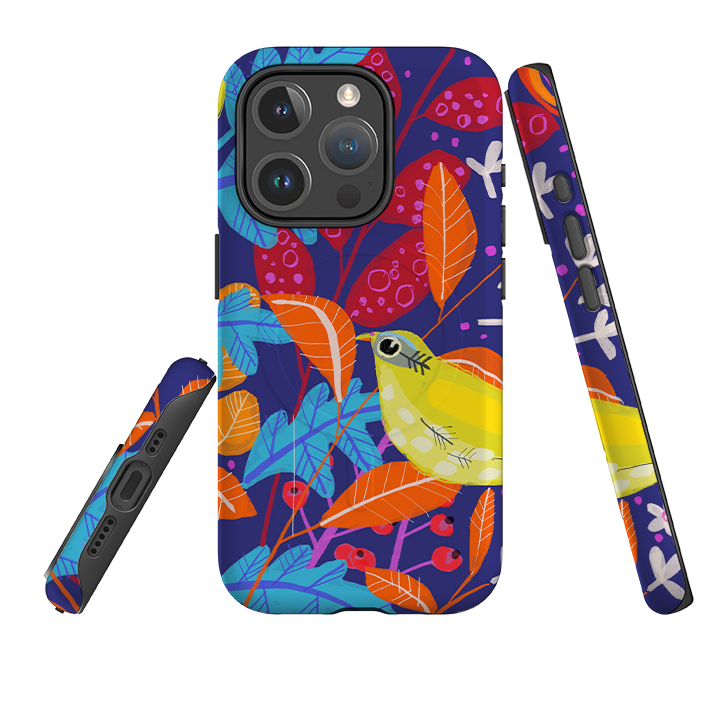 iPhone MagSafe Tough Case -  Yellow Bird By Claire West