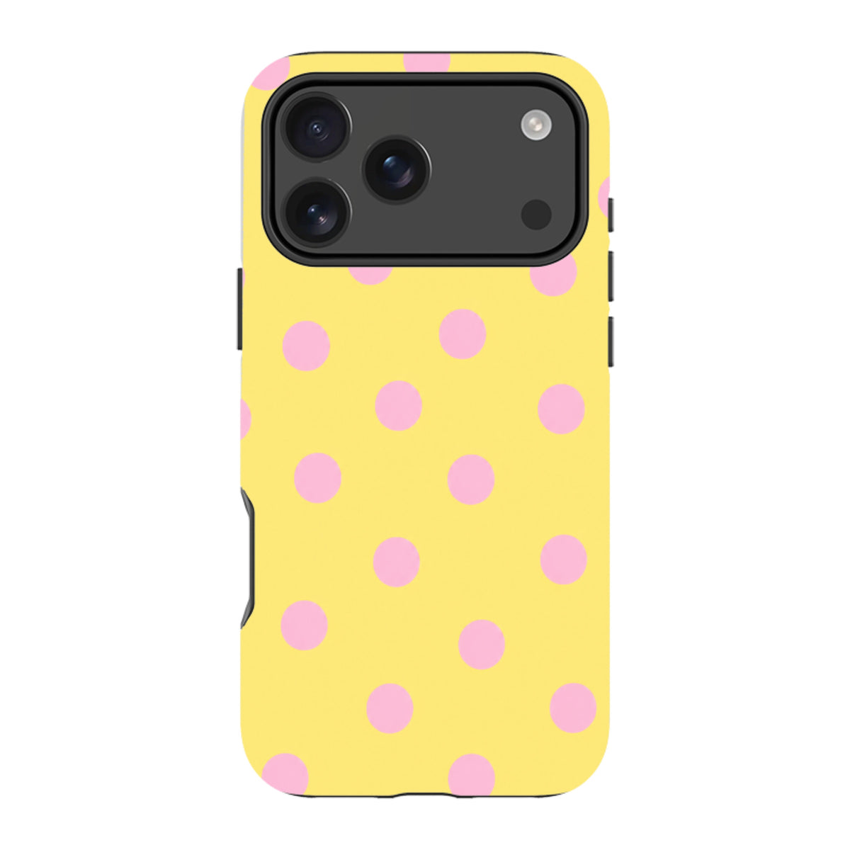 iPhone MagSafe Tough Case - Yellow & Pink Polka Dot