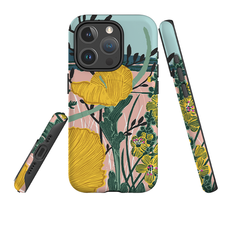 iPhone MagSafe Tough Case -  Yellow Poppies By Kate Heiss
