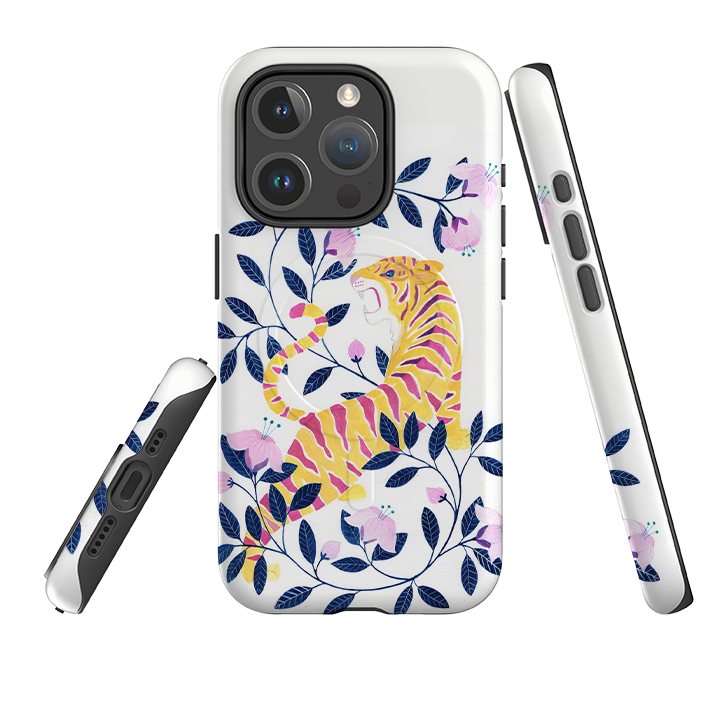 iPhone MagSafe Tough Case - Yellow Tiger By Bex Parkin