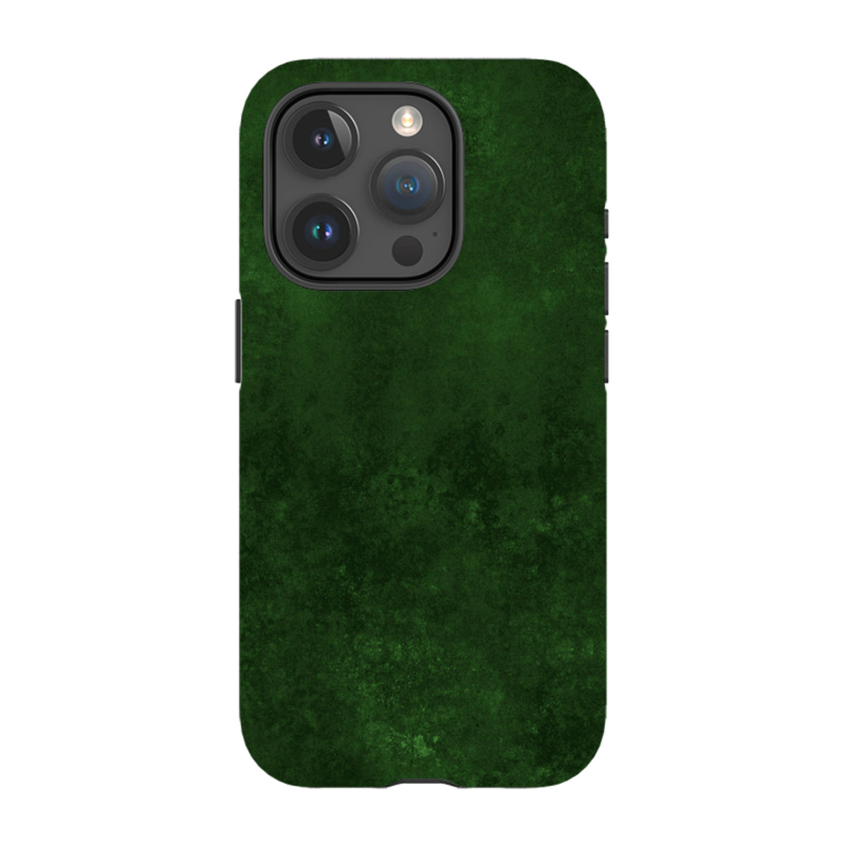 iPhone tough case in deep absinthe green with a textured, dual-layer design and precise camera cutouts.