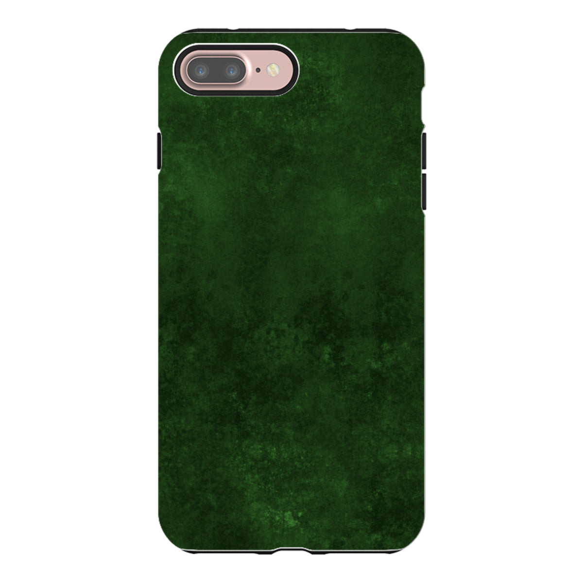 Dual-layer iPhone tough case in a deep green absinthe texture with a protective polycarbonate shell and camera cutout.