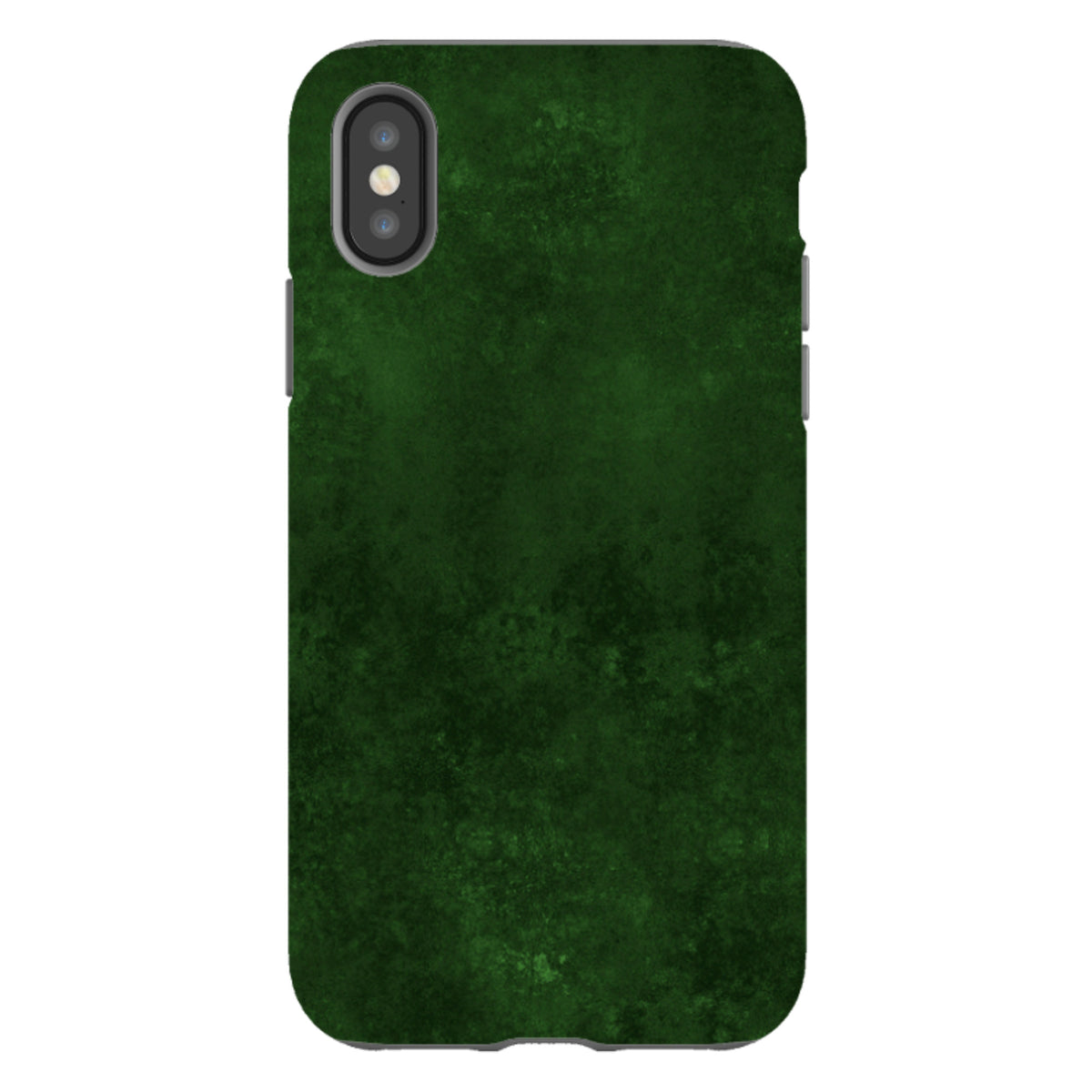 Dual-layer iPhone tough case in a deep, textured absinthe green finish with a protective shock-absorbing design.