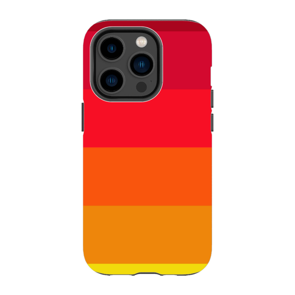 iPhone Tough Case in Amber Grade by Kitty Joseph featuring a vibrant, multi-colored horizontal gradient design.