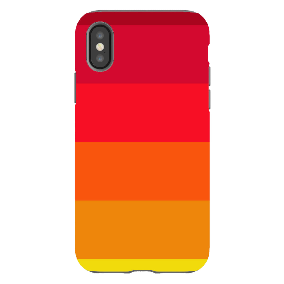 iPhone Tough Case in Amber Grade by Kitty Joseph featuring a vibrant red, orange, and yellow horizontal gradient.