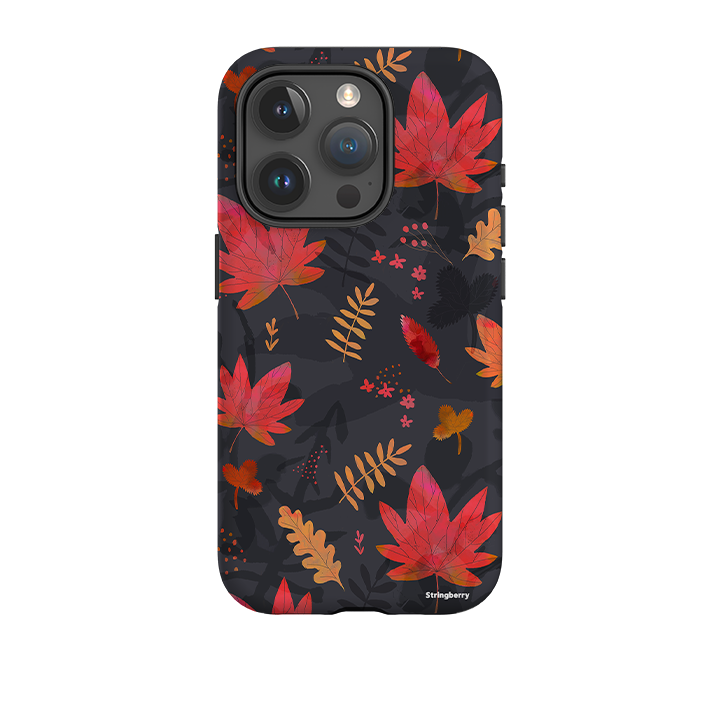 iPhone Tough Case - Autumn Leaves Dark